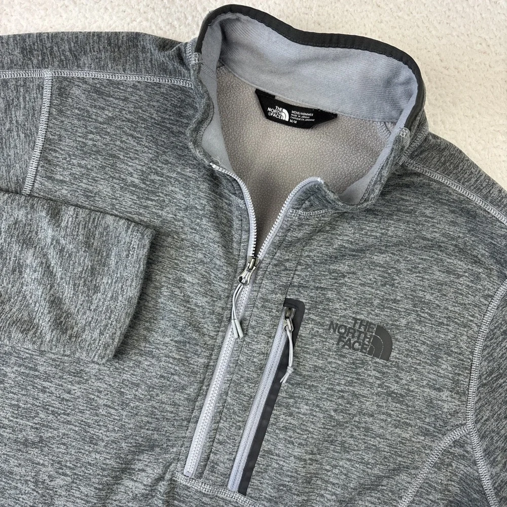 THE NORTH FACE Canyonlands 1/2 Zip Fleece Jacket Mens Large Gray Fleece Stretch